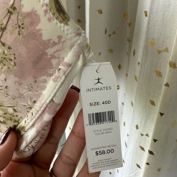 Danskin Intimates NWT Full Figure Floral Lightly Padded Bra Lingerie 40D - Picture 4 of 6